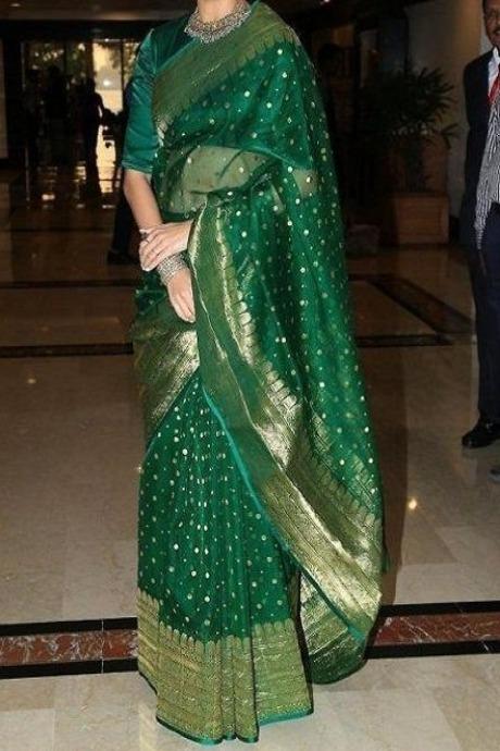 Admirable Green Color Occasional Zarna Silk Sari SY 1093