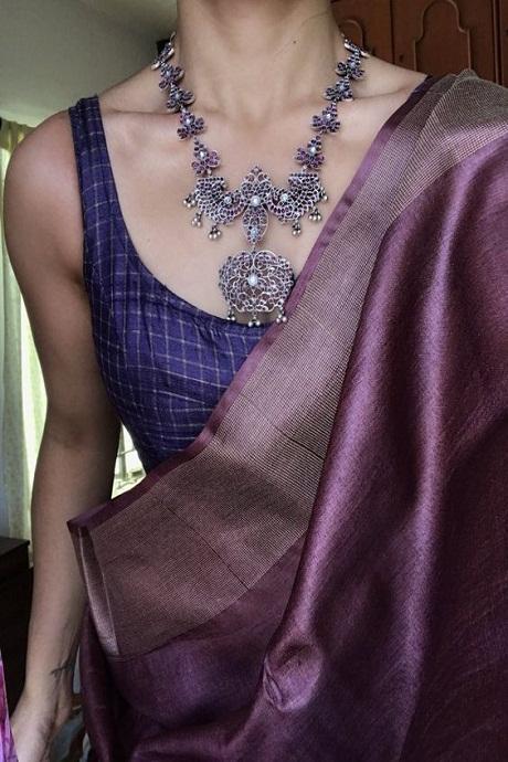 Adorning Lighting Purple Color Hand loom Soft Cotton SOUTH CLUTUREs SY 910