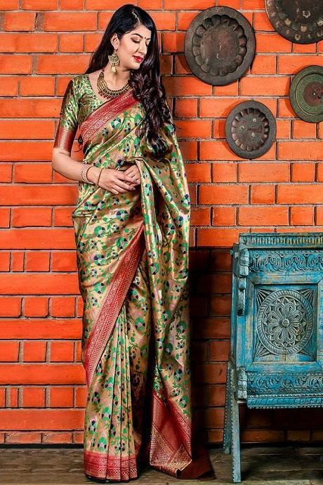 Blissful C Green Color Soft Silk Heavy Designer Sarees SY 1032