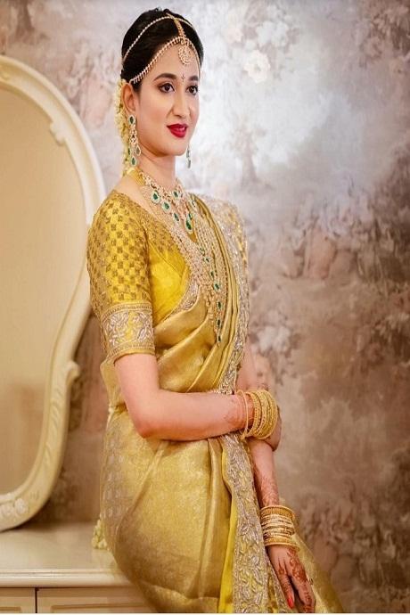 Engrossing Golden Color Soft Silk Designer Kanjivaram Sarees SY 1258
