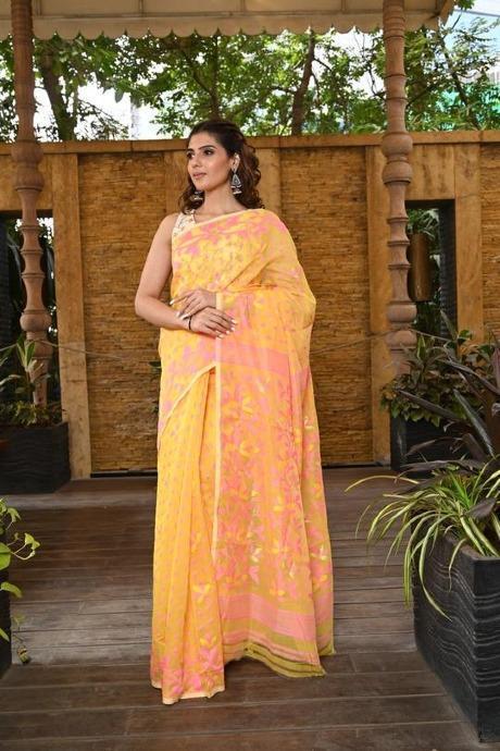 Amazing Yellow Color Handloom Soft Cotton SOUTH CLUTURE SY 281