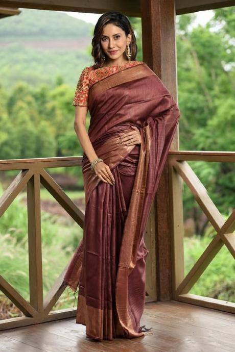 Beautiful Coffee Color Soft Festival Wear Linen SOUTH CLUTURE SY 116