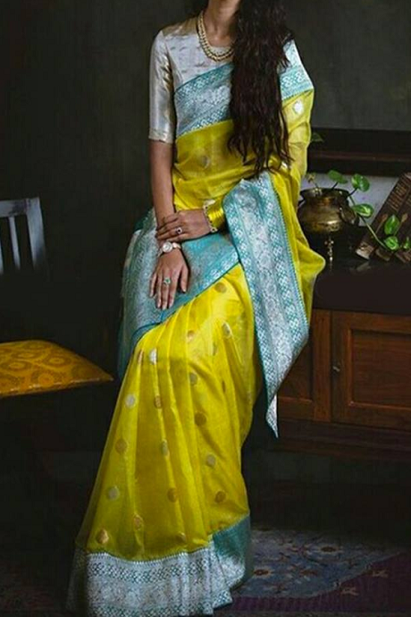 Adorning Green Color Soft Silk Designer Sari SY 1082