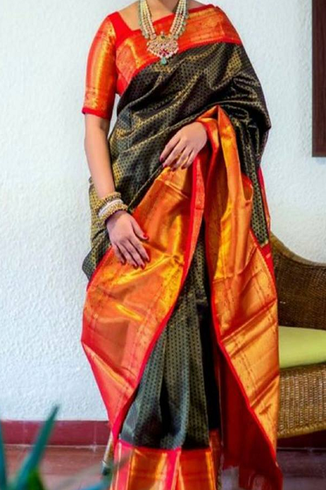 Admirable Pretty Multi Color Soft Silk Jacquard Sarees SY 1092