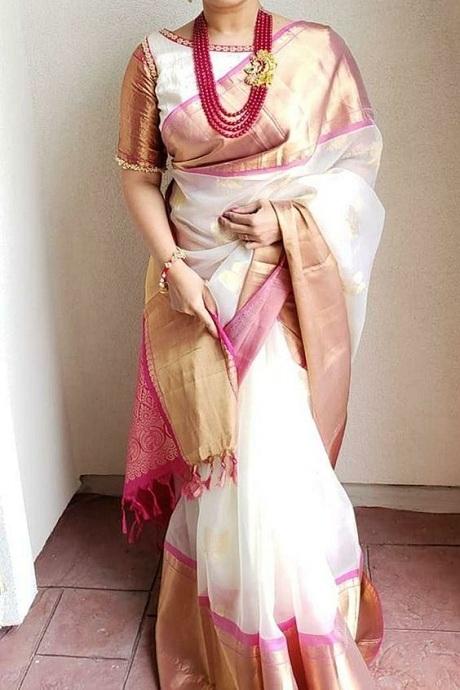 Amazing White And Golden Color Soft SOUTH CLUTURE SY 1070