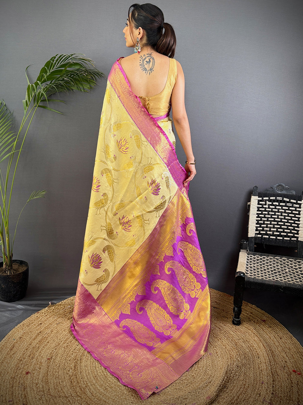 Festival Wear Beige Color Kanjivaram Silk Saree