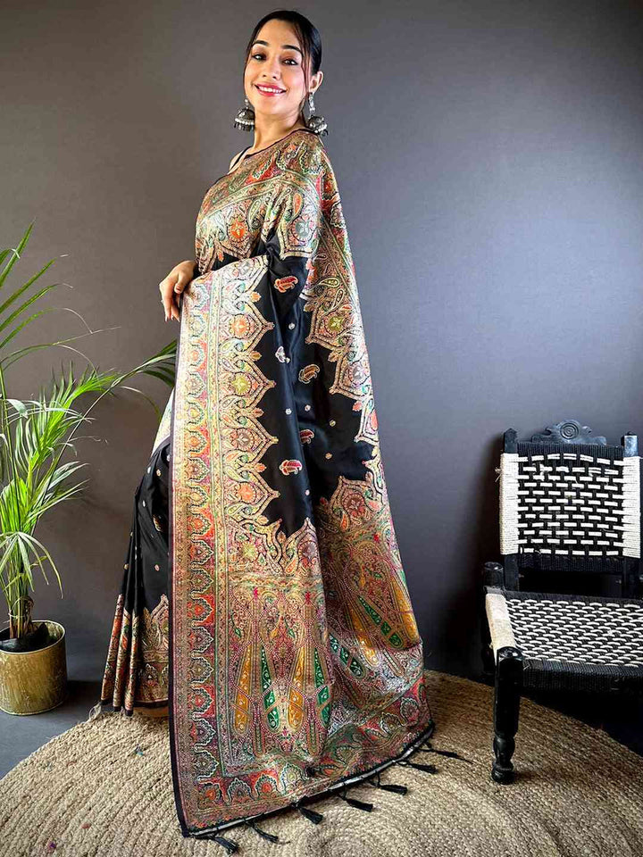 Festival Wear Black Color Kanjivaram Silk Saree