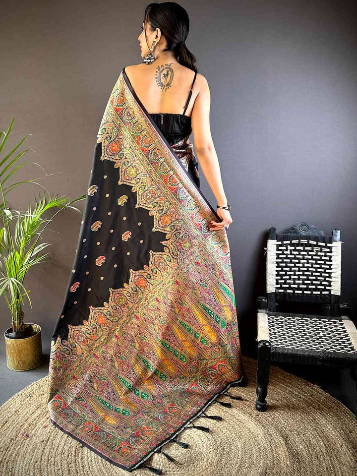 Festival Wear Black Color Kanjivaram Silk Saree