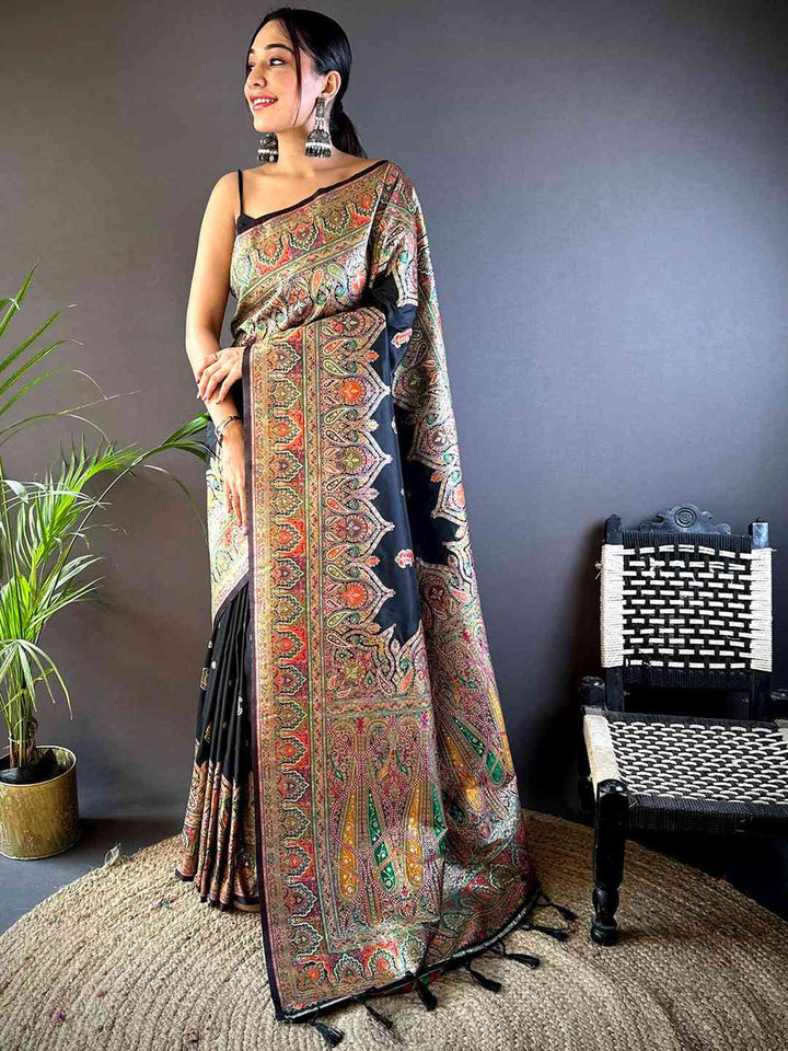 Festival Wear Black Color Kanjivaram Silk Saree