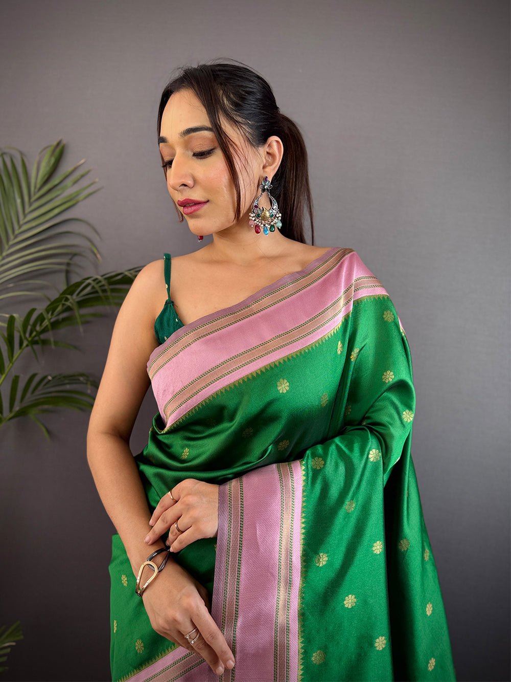 Festival Wear Green Color Kanjivarm Silk Saree