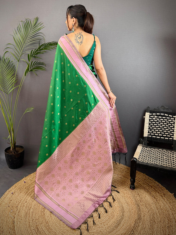 Festival Wear Green Color Kanjivarm Silk Saree