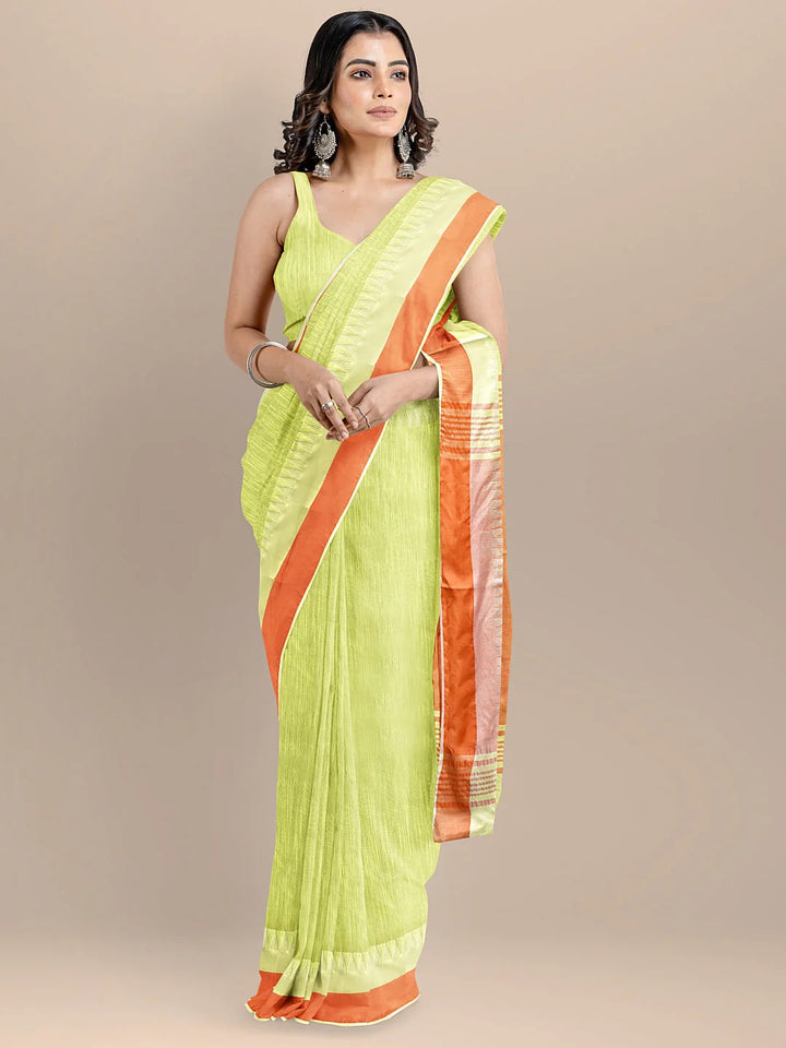Festival Wear Green Color Maheshwari Handloom Saree