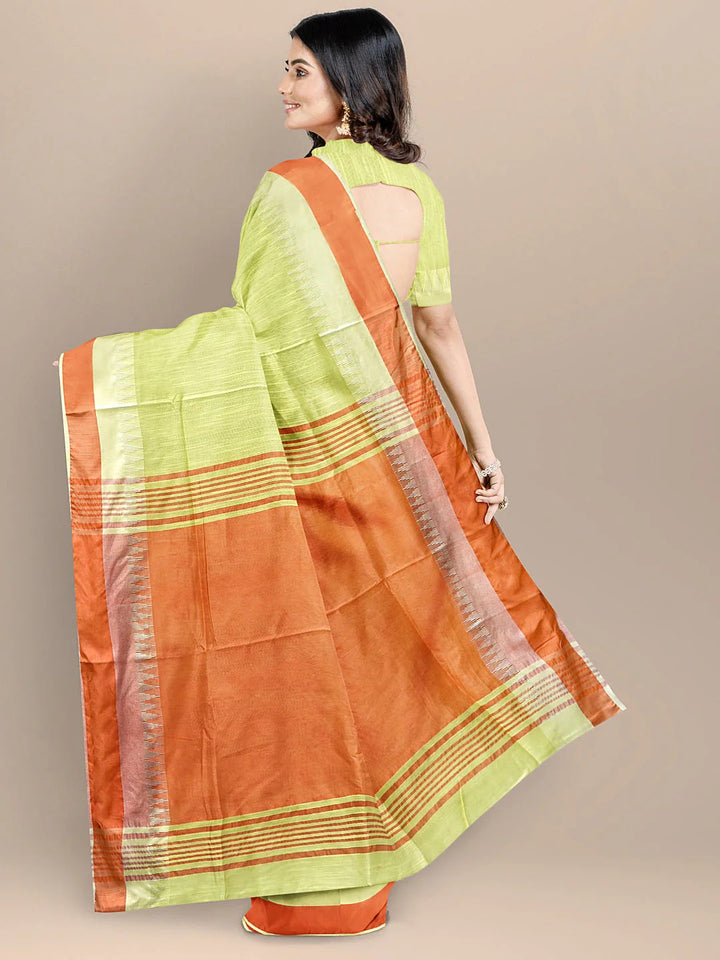 Festival Wear Green Color Maheshwari Handloom Saree