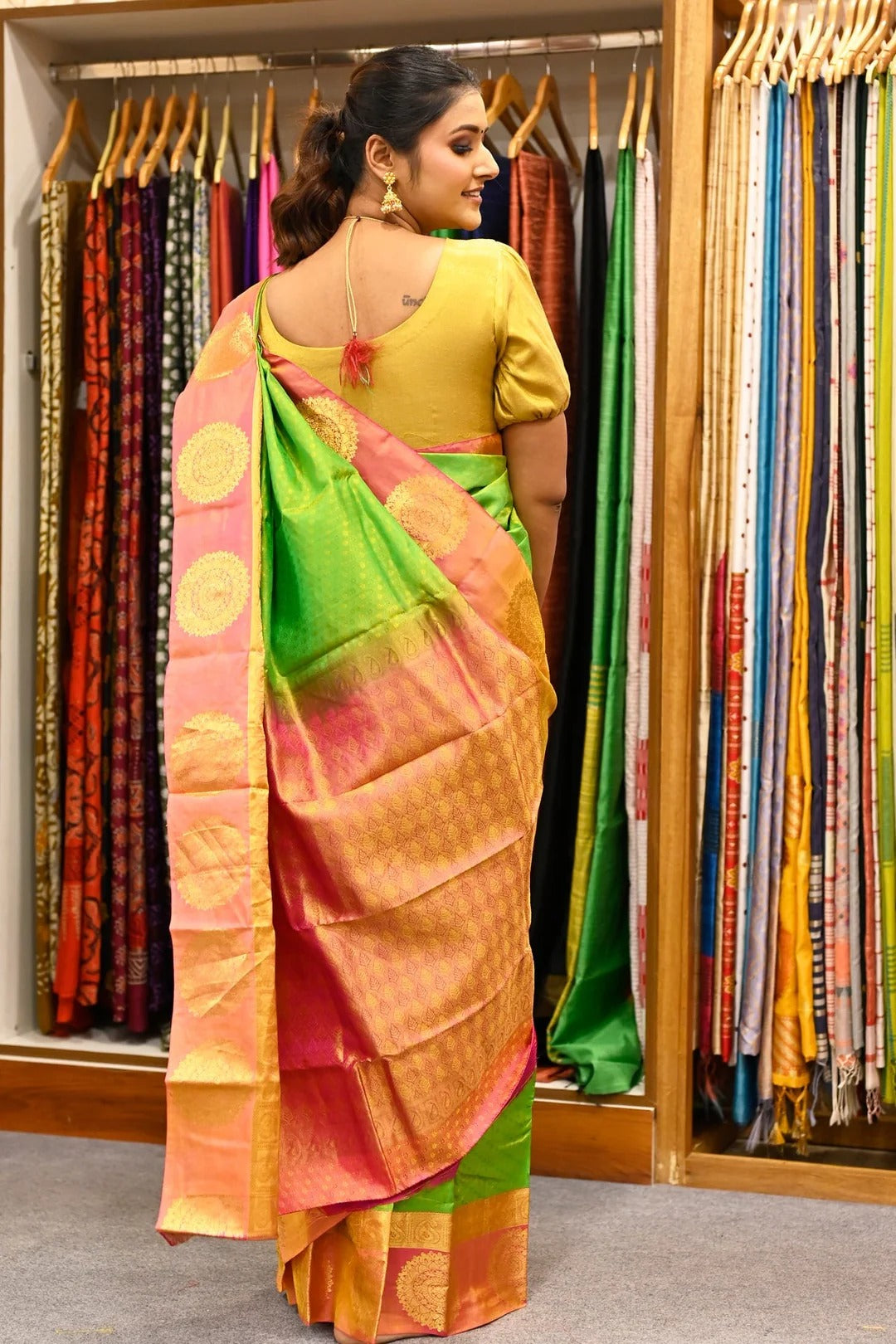 Festival Wear Light Green Color Kanjivaram Saree With Jacquard work