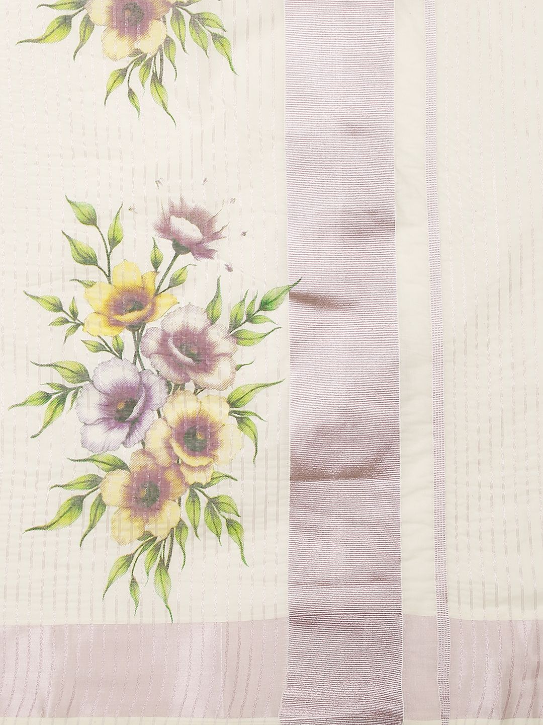 Festival Wear Off-White Color Cotton Silk Saree