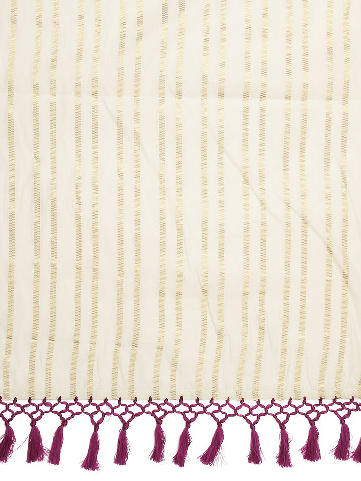 Festival Wear Off-White Color Cotton Soft Silk Saree