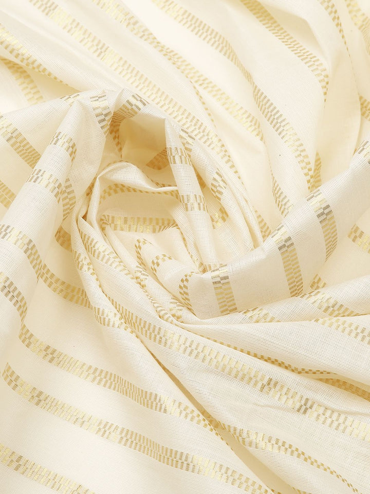 Festival Wear Off-White Color Cotton Soft Silk Saree