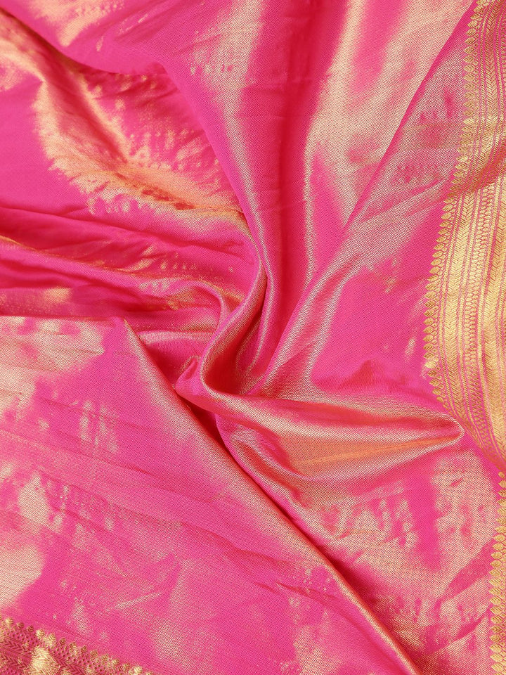 Festival Wear Pink Color Tissue Silk Saree