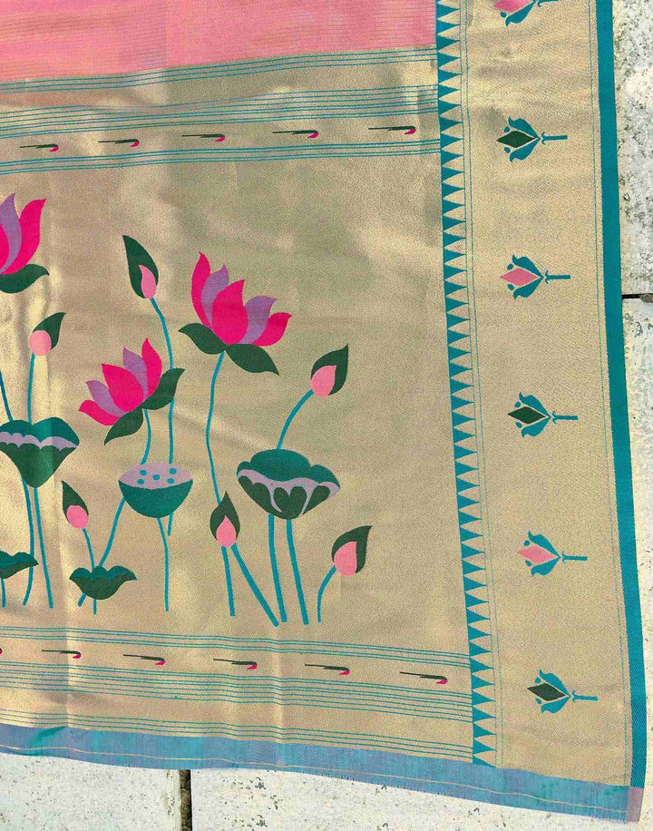 Festival Wear Rose Pink Color Banarasi Silk Saree