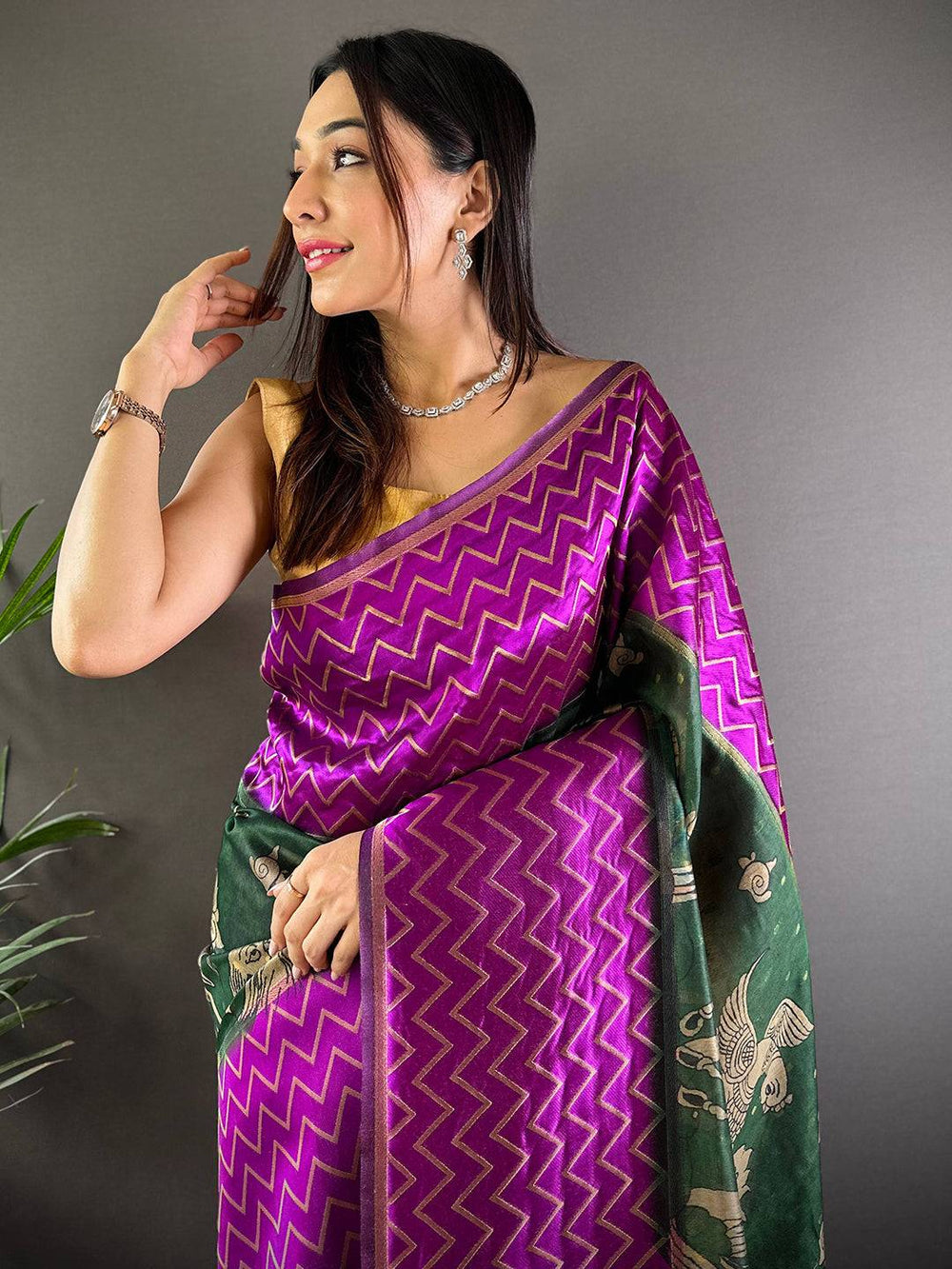 Festival Wear Wine Color Kamjivaram Soft Silk Saree