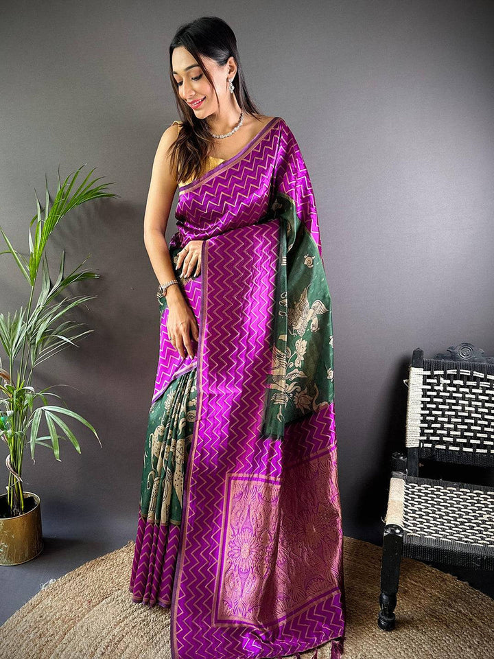 Festival Wear Wine Color Kamjivaram Soft Silk Saree