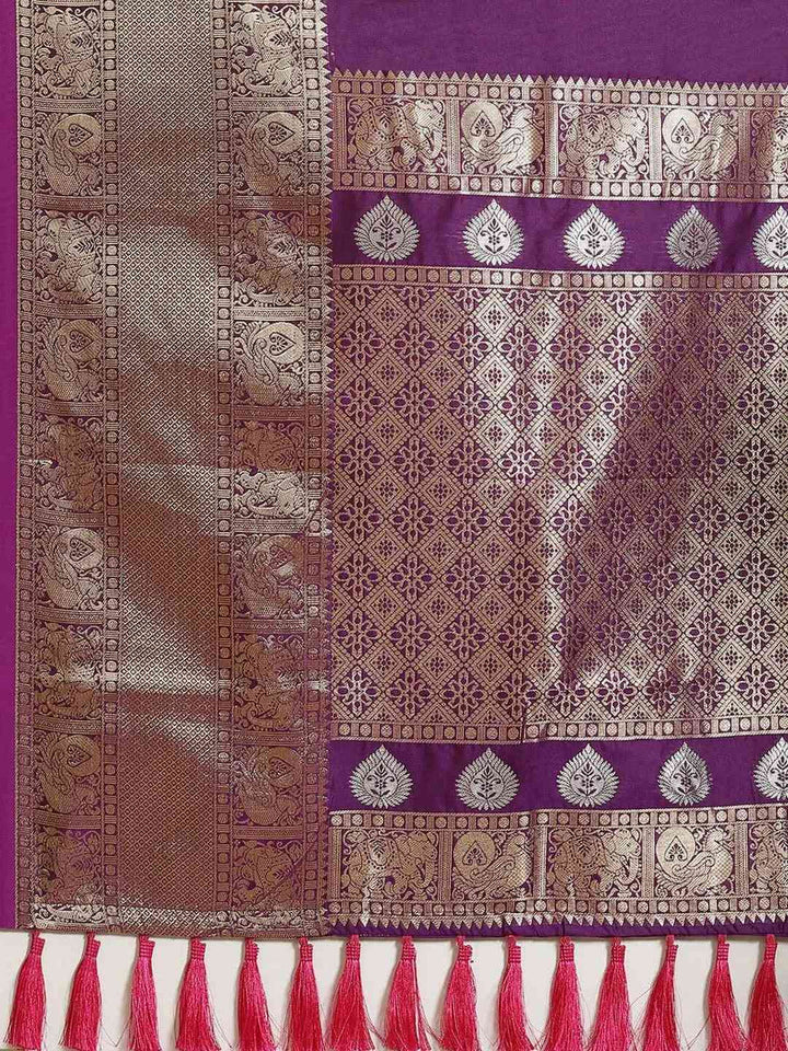 Festival Wear Wine Color Kanjivaaram Soft Silk Saree