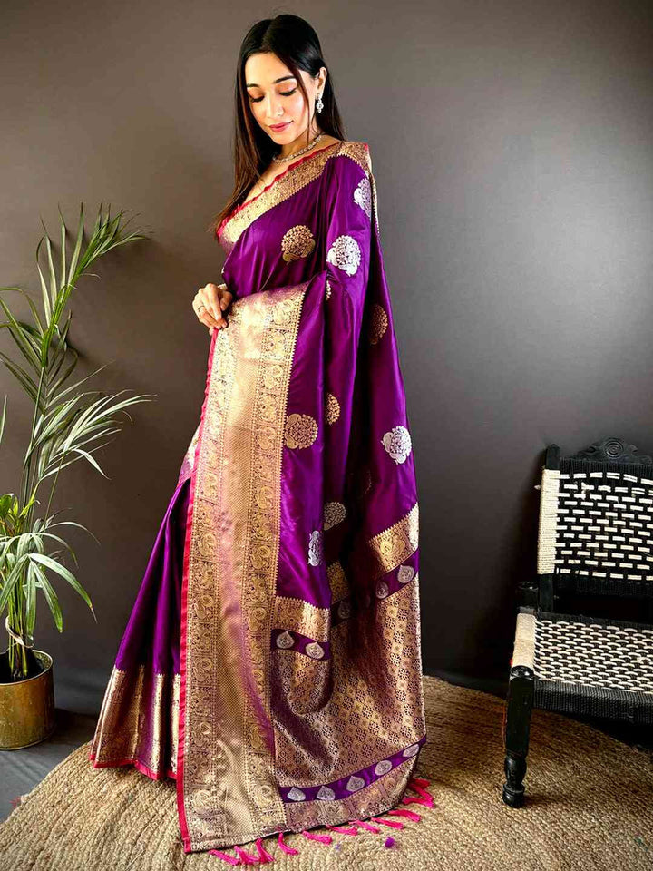 Festival Wear Wine Color Kanjivaaram Soft Silk Saree