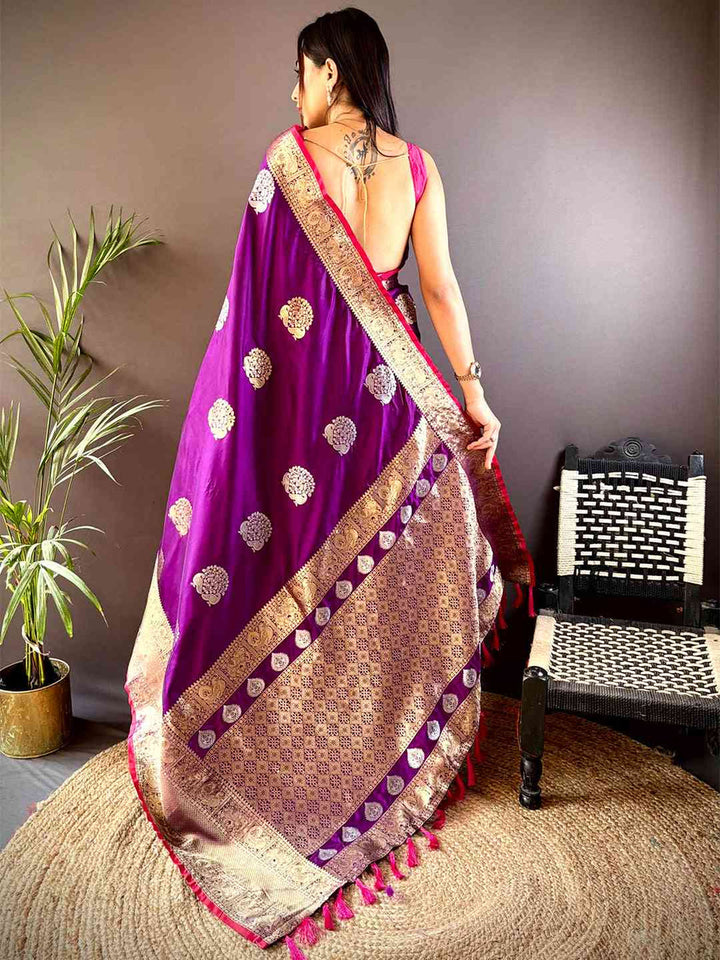 Festival Wear Wine Color Kanjivaaram Soft Silk Saree