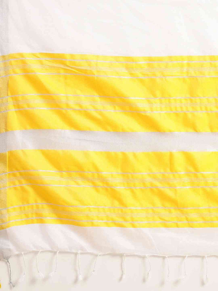 Festival Wear Yellow Color Linen Silk Saree