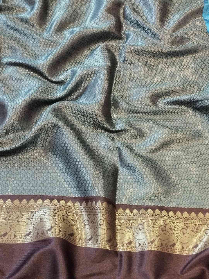 Party Wear Blue Color Banarasi Soft Silk Saree