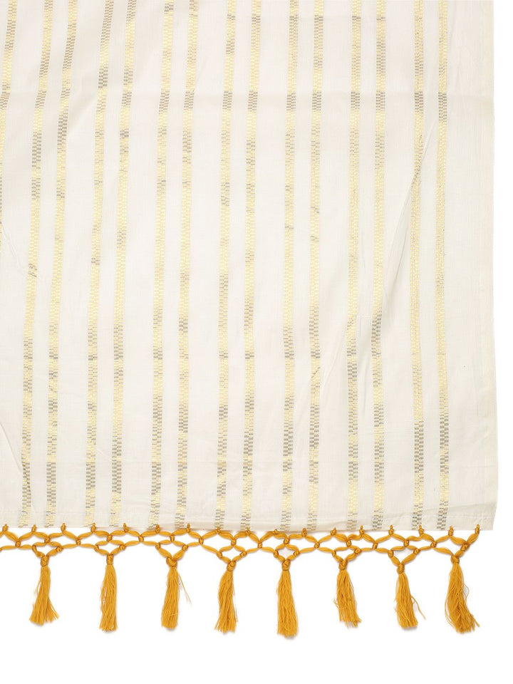 Party Wear Off-White Color Cotton Soft Silk Saree
