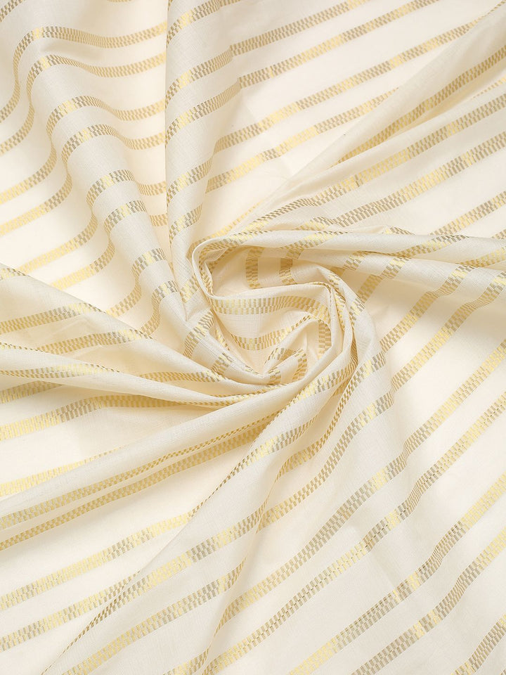 Party Wear Off-White Color Cotton Soft Silk Saree