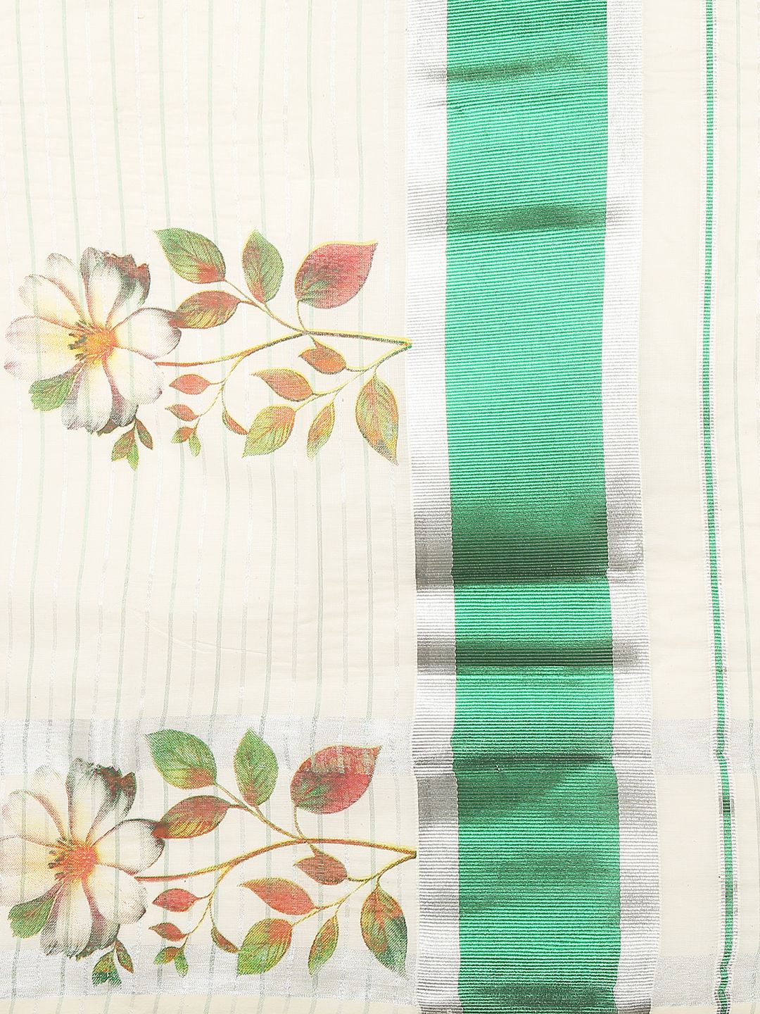 Party Wear Off-White Color Cotton Soft Silk Saree
