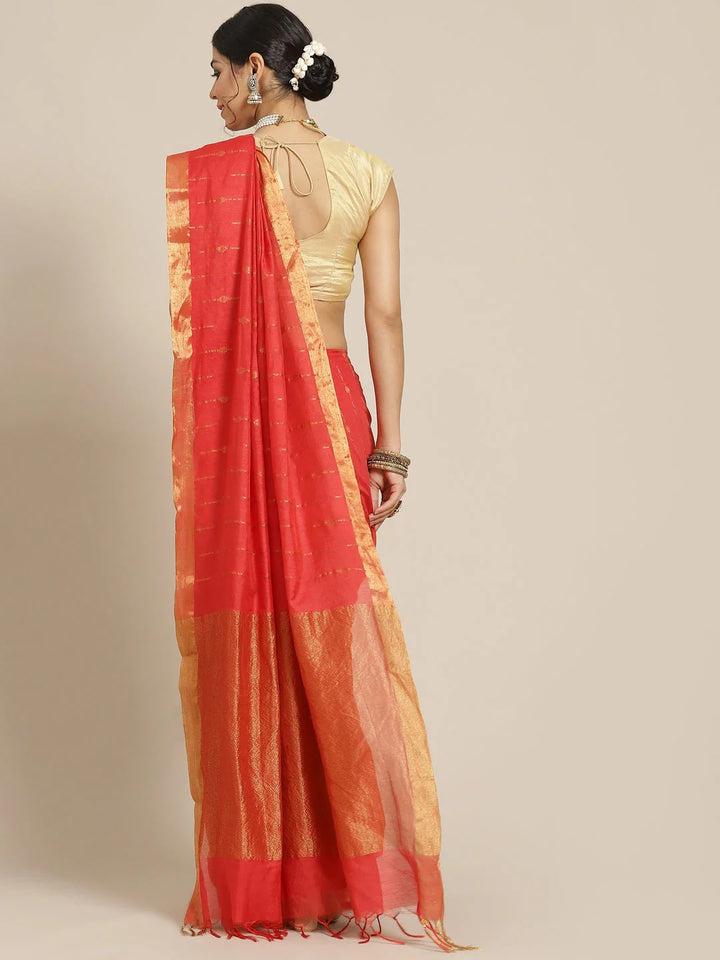 Party Wear Red Color Maheshwari Saree