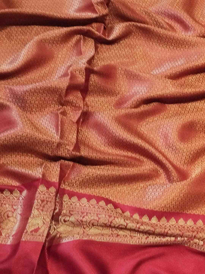 Wedding Wear Beige Color Banarasi Soft Silk Saree