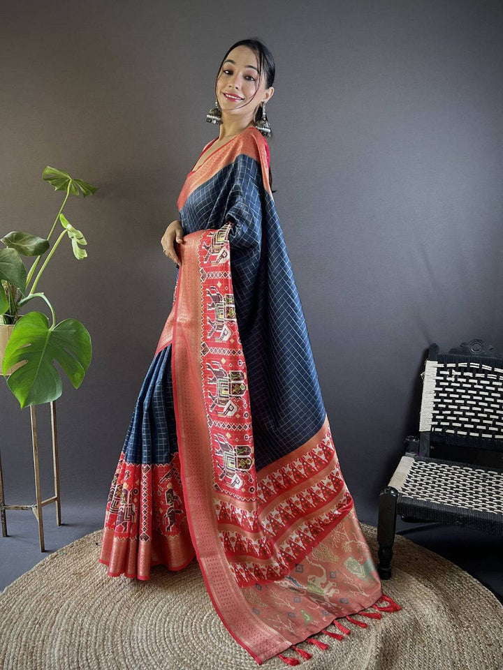 Wedding Wear Blue Color Banarasi Silk Saree