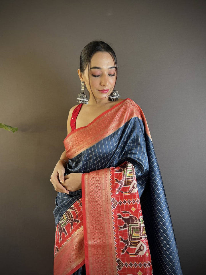 Wedding Wear Blue Color Banarasi Silk Saree