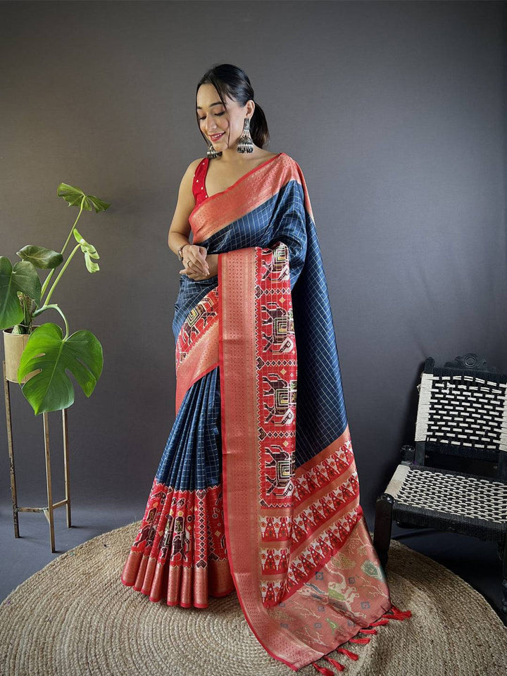 Wedding Wear Blue Color Banarasi Silk Saree