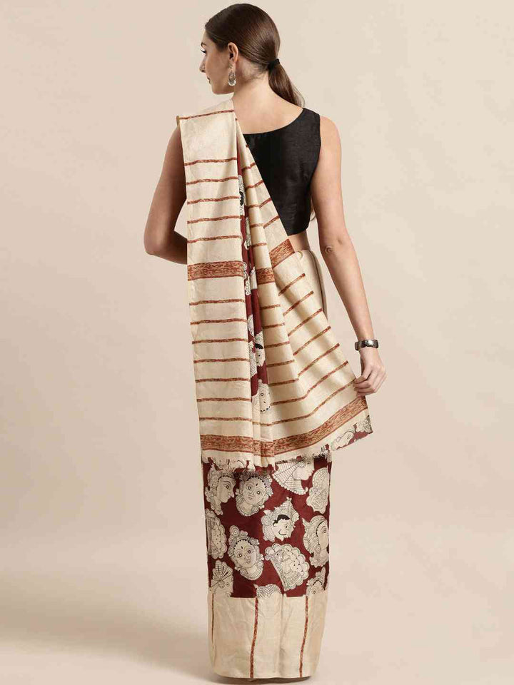 Wedding Wear Brown Color Chanderi Silk Saree
