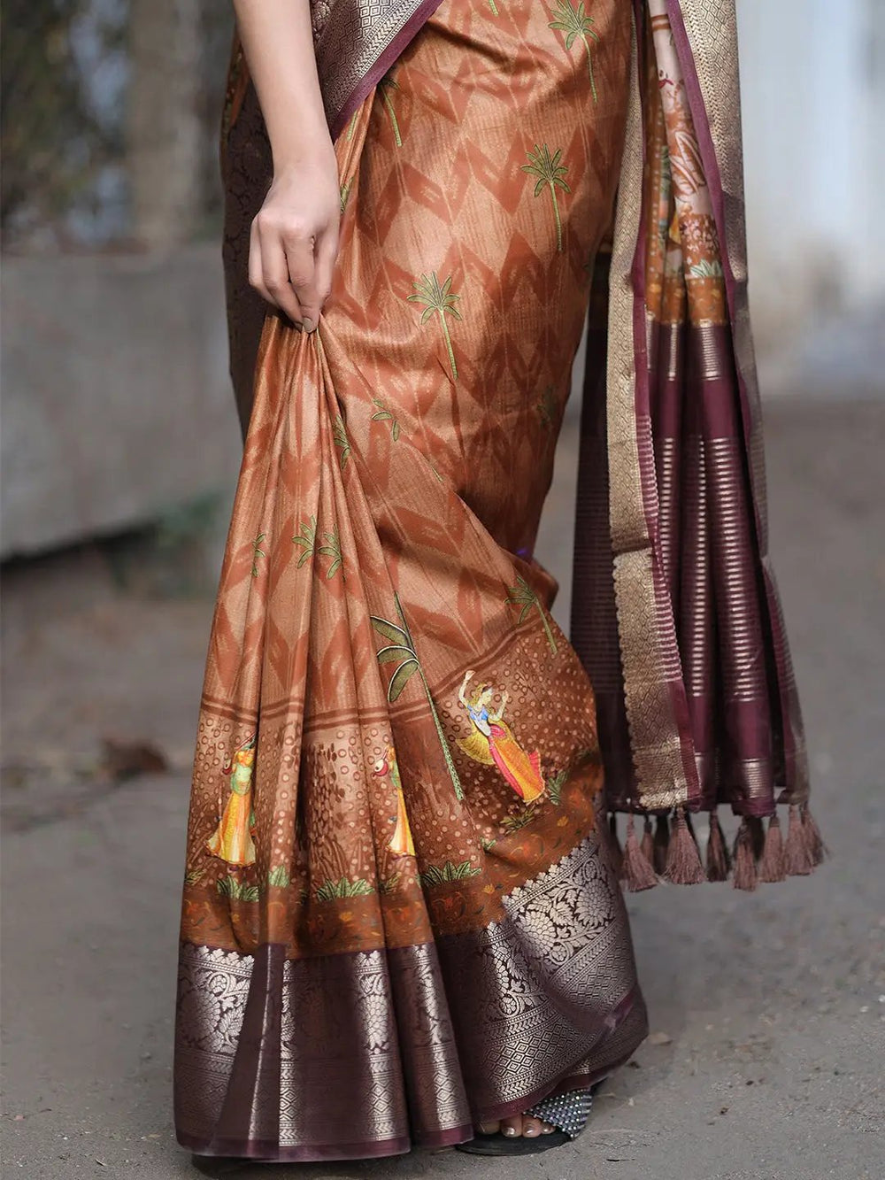 Wedding Wear Coffee Brown Color Kanjivaram Silk Saree