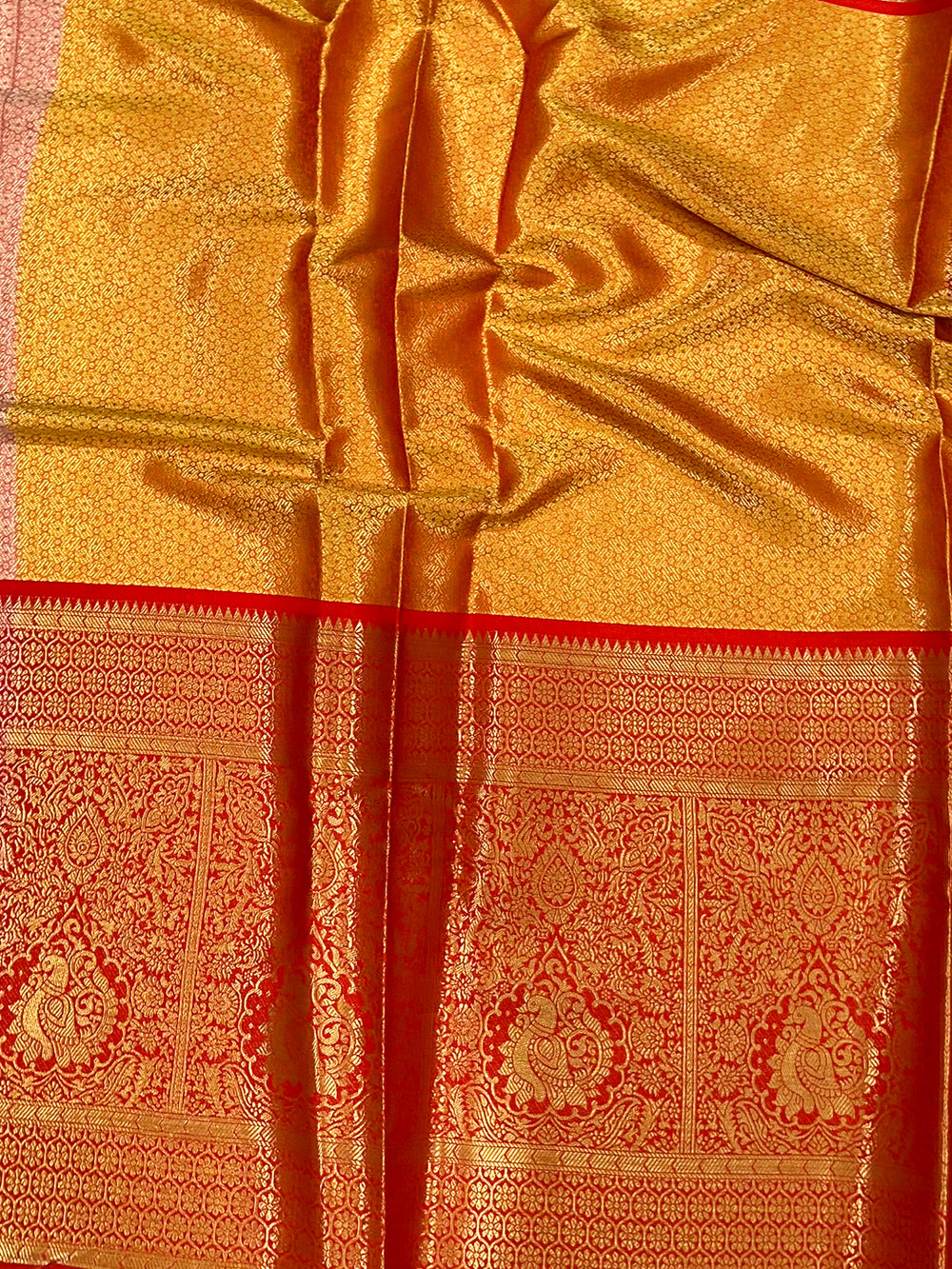 Wedding Wear Cream Color Kanjivram Silk Saree
