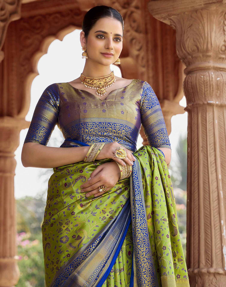 Wedding Wear Green Color Kanjivaram Silk Saree