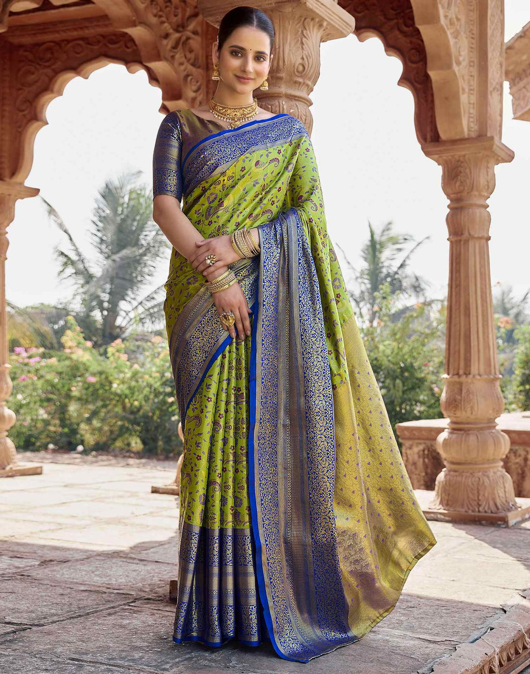 Wedding Wear Green Color Kanjivaram Silk Saree