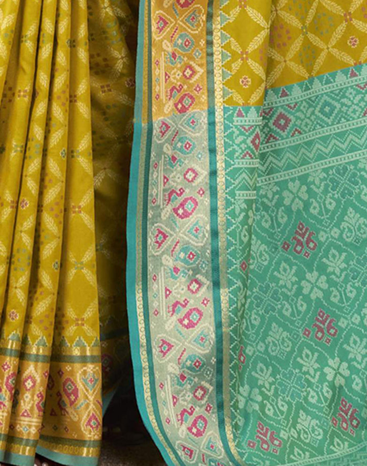Wedding Wear Green Color Patola Silk Saree