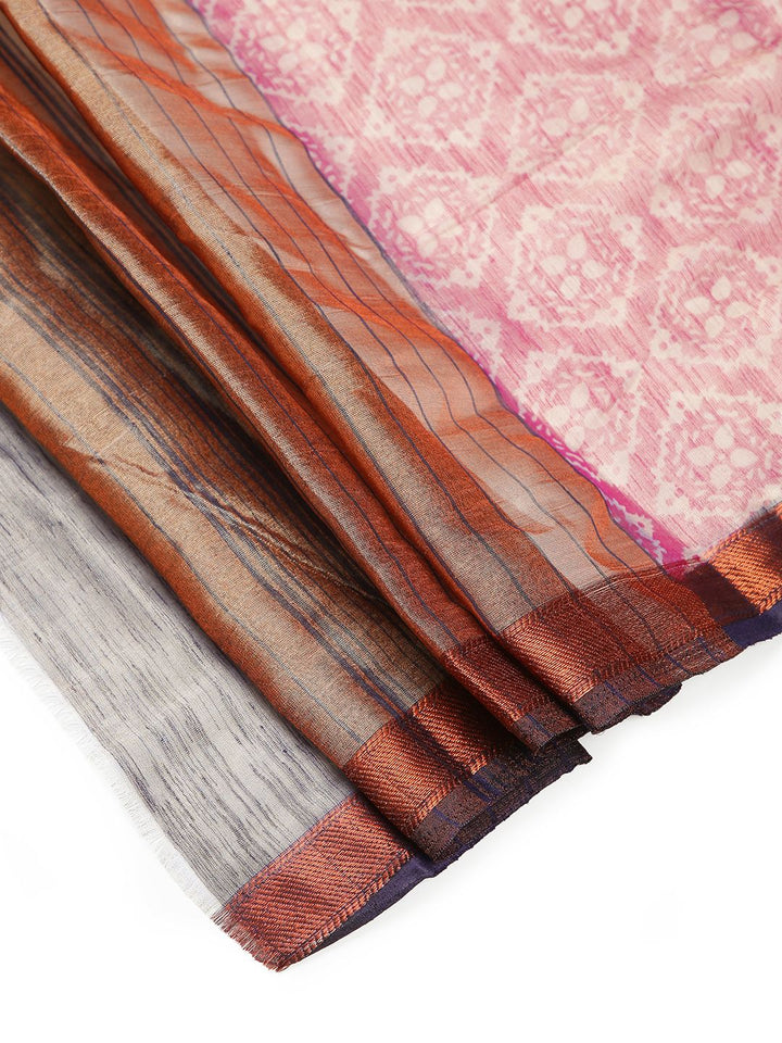 Wedding Wear Magenta Color Tissue Silk Saree
