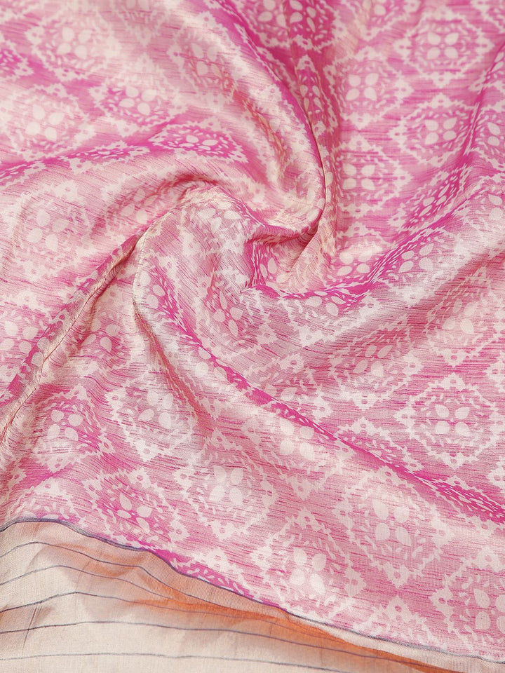 Wedding Wear Magenta Color Tissue Silk Saree