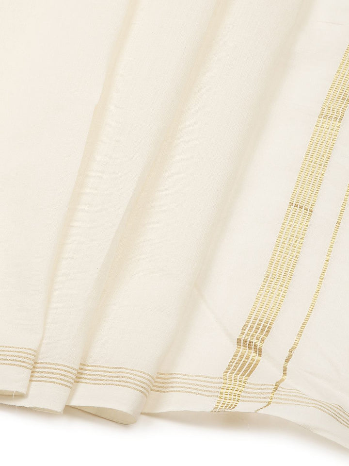Wedding Wear Off-White Color Cotton Silk Saree