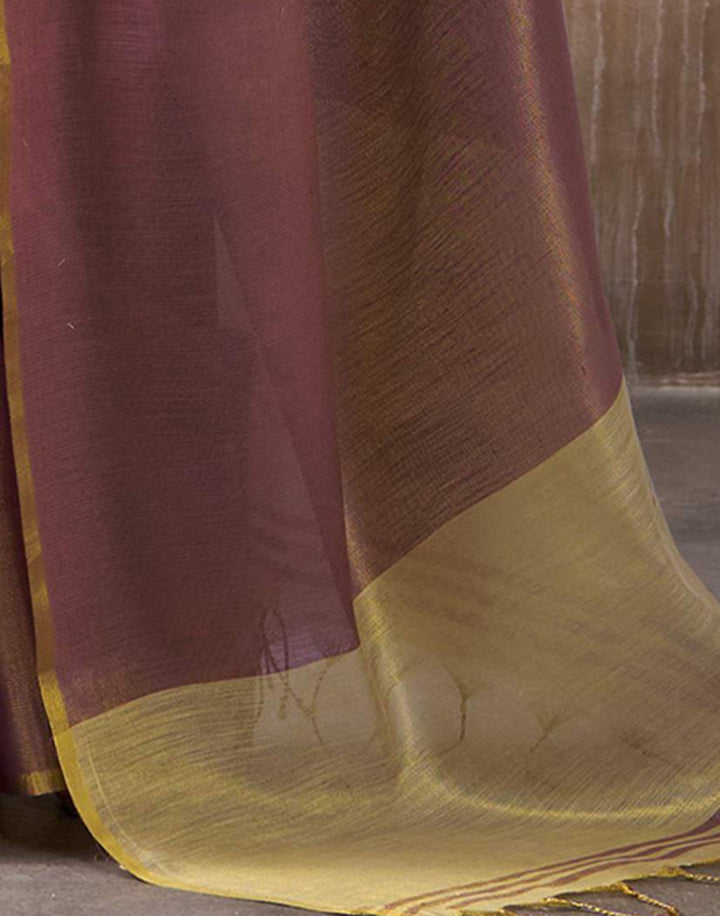 Wedding Wear Orange Color Tissue Silk Saree