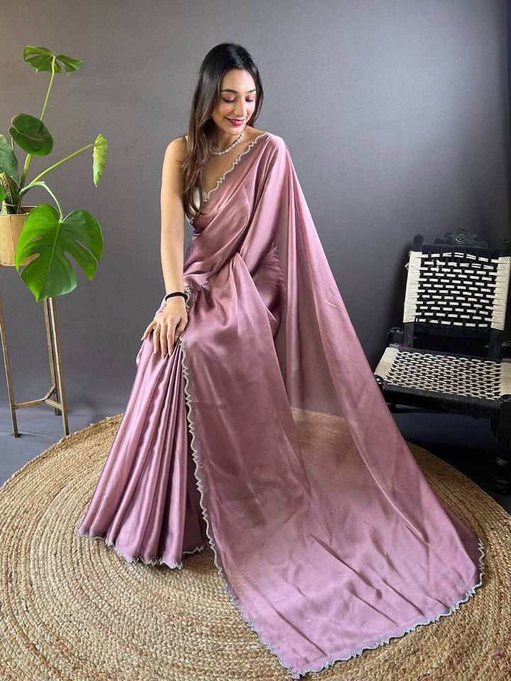 Wedding Wear Peach Color Banarasi Silk Saree
