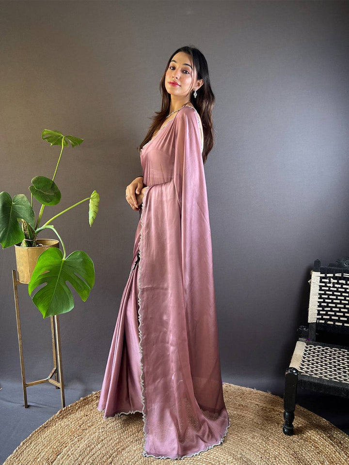 Wedding Wear Peach Color Banarasi Silk Saree